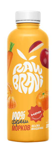 RAW BRANI Морков, ябълка и мандарина 100% прясно изцеден